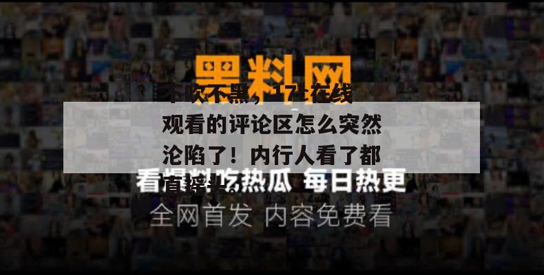 不吹不黑，17c在线观看的评论区怎么突然沦陷了！内行人看了都直摇头。